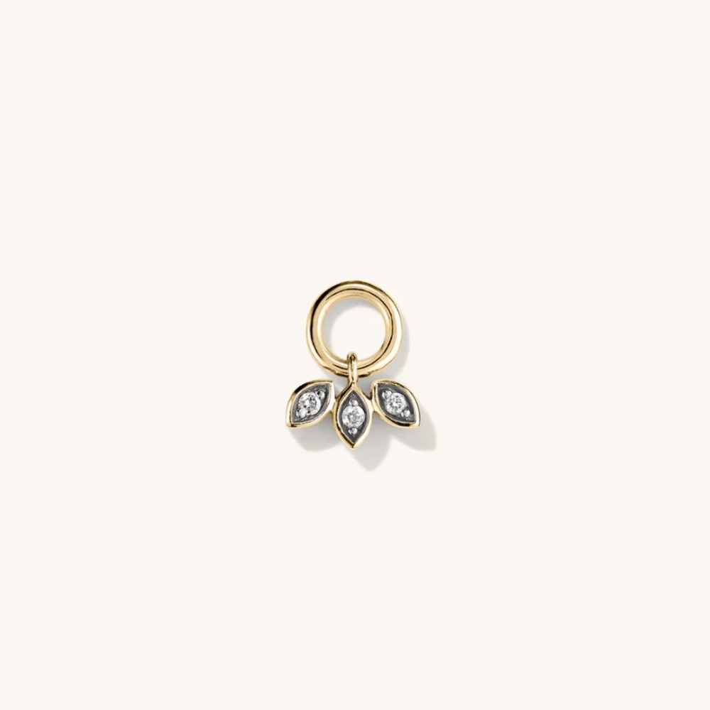 MEJURI Single Triple Marquise Diamond Hoop Charm